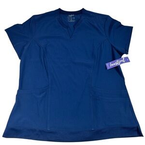 Heart Soul NWT blue scrub top XL
